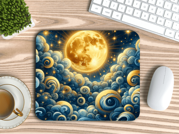 Download Full Moon Celestial Clouds Mousepad PNG - Mousepad Collection
