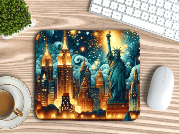 Download Statue of Liberty Night Sky Mousepad PNG - Mousepad Collection