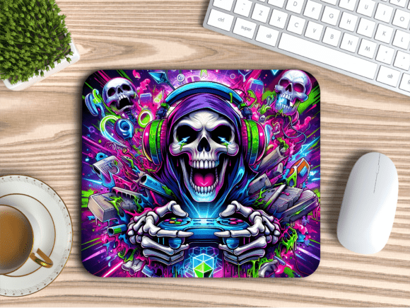 Download Skull Headset Gaming Gear Mousepad PNG - Mousepad Collection