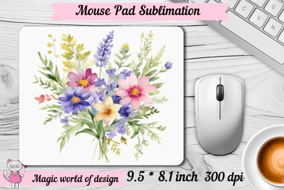 Download Wildflowers Mousepad Sublimation Png - Mousepad Collection