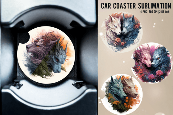 Download Dragon Car Coaster Sublimation Designs - Coaster sublimation designs Collection