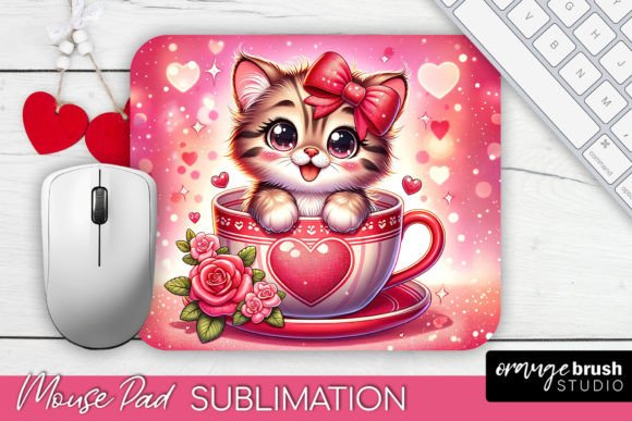 Download Valentines Mouse Pad Cute Cat PNG File - Valentines mouse pad Collection