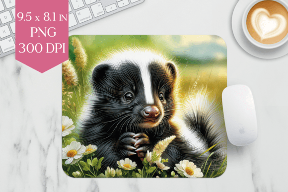 Download Cute Skunk Mousepad Sublimation Design - Mousepad Collection
