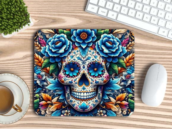 Download Blue Peony Day of the Dead Mousepad PNG - Mousepad Collection