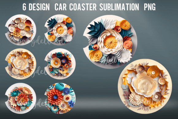 Download Flowers Car Coaster Sublimation Designs - Coaster sublimation designs Collection