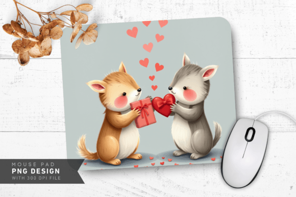 Download Sweet Animal Valentines Mouse Pad - Valentines mouse pad Collection