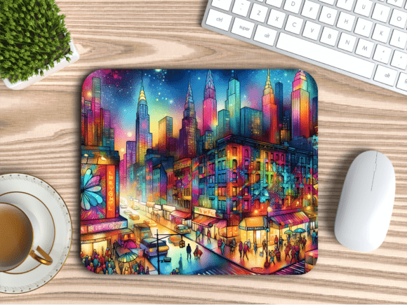Download Abstract City Street Scene Mousepad PNG - Mousepad Collection