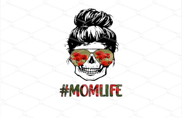 Download Mom Life Skull Poppy Flower Sunglasses - Mom life skull Collection