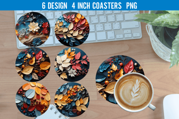 Download Leaf Round Coaster Sublimation Designs - Coaster sublimation designs Collection