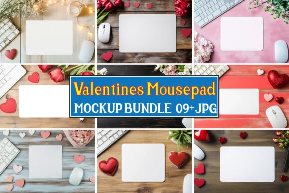 Download Valentines Mousepad Mockup Bundle 12 - Mousepad Collection
